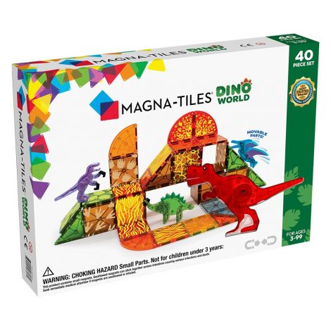 Magna Tiles Dino World, set magnetic 40 de piese - imagine 7
